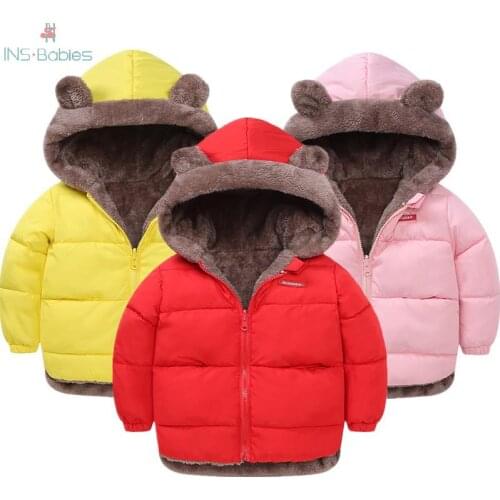 Baby clothes winter children'jackets for girls Cotton Padded Clothes Thickened Boys Jackets Children Winter hooded outerwear2020