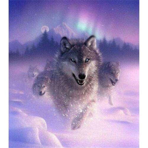 DIY 5D Diamond Painting Wolf Diamond Mosaic Sale Animal 5D Diamond Embroidery Full Set Rhinestone Pictures Diamond Mosaic Wolf