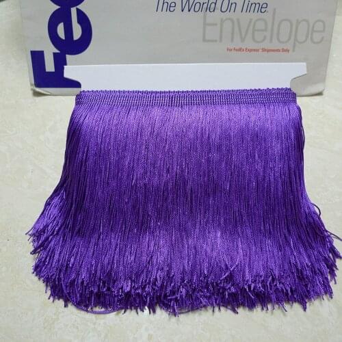 10 Meters 15cm 6" Long Purple Color Latin Dress Tassel Fringe