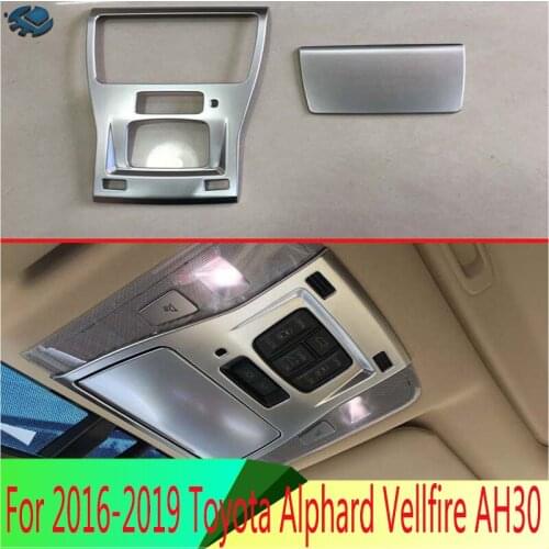 For 2016-2019 Toyota Alphard Vellfire AH30 Car Accessories ABS Chrome Front Interior Lights Reading Lights Trim Cover
