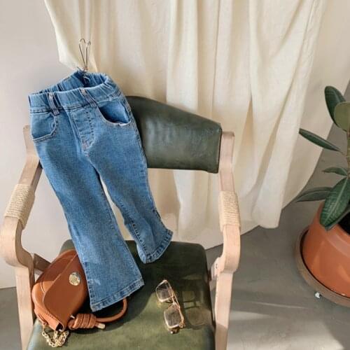 Korean Children Clothing Toddler Baby Soft Girl Jeans Denim cute Pants Kids Clothes For Teens Teenage Girls Summer Flare Legging