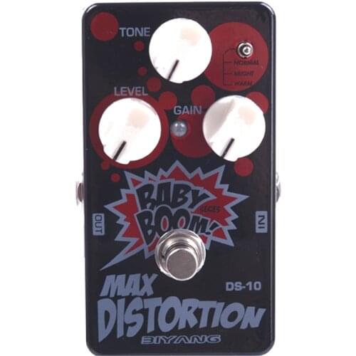 Biyang Baby Boom DS-10 Three Modes Electric Guitar Bass Pedal Max Distortion Effect pedal True Bypass with pedal connector