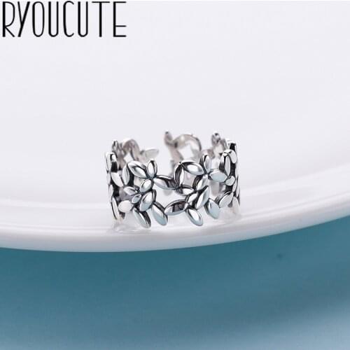 Hot Sale Silver Color Big Leaf Rings Female Vintage Gothic Women Jewelry Rings