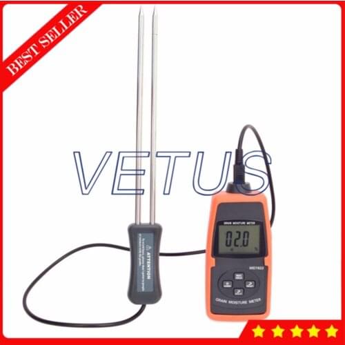 Grain Moisture Meter Tester Analyzer MD7822 for Wheat Paddy Rice Corn with Large Backlight LCD Display Temperature 14~140°F