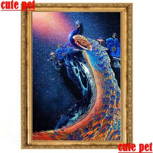 Beautiful peacock Diamond Embroidery DIY animal Diamond Painting Cross Stitch 5D Full Rhinestone Mosaic Home Decor wallpaper