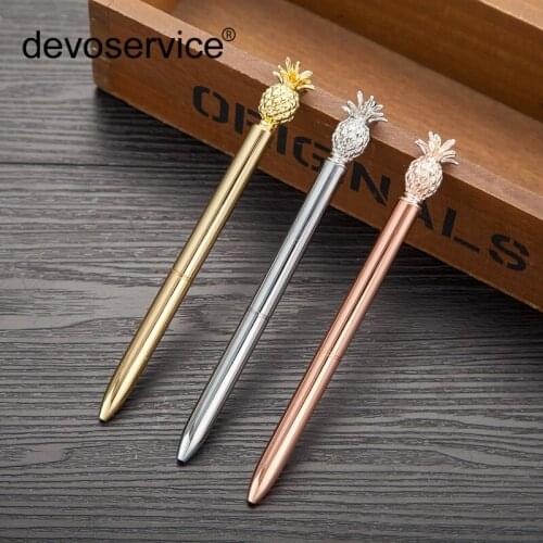 Creative Pineapple Pen Metal Pens Ballpoint Business Metal Fashion Girls Pen Ballpoint For School Stationery Office Supplies