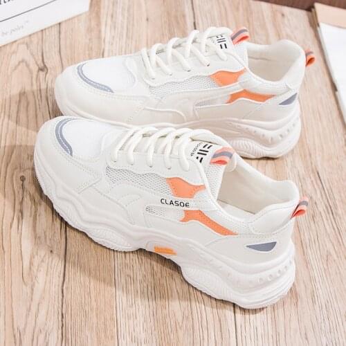 Womens Spring Summer Sneakers Casual All-Match Vulcanize Shoes Fashion Running Sports Chunky Shoes Lace-Up Platform Sneakers