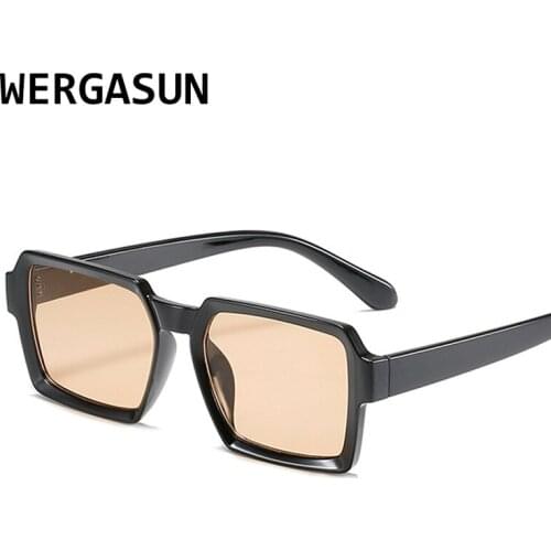 WERGASUN Square Sunglasses Women Men Trendy Vintage Brand Design Gradient Lens Sun Glasses For Female Eyewear UV400