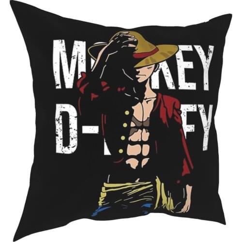 Luffy One Piece Pillowcase Home Decorative Anime Cushion Cover Throw Pillow for Sofa Polyester Double-sided Printing Leisure