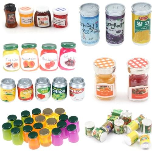 1/2/3/4/5pcs 1:12 Accessories Miniatures Dollhouse Jams Miniature Kitchen Doll House Kitchen DIY Dollhouse Food