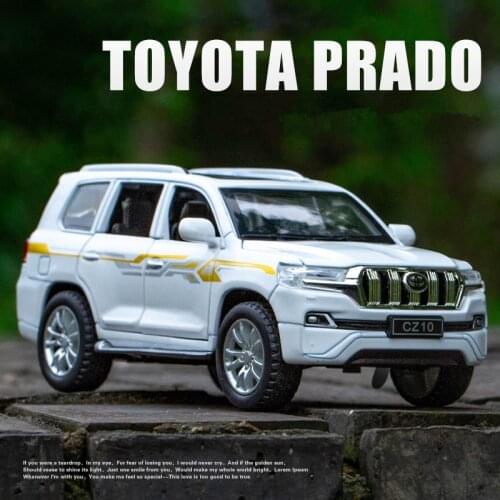 1:32 TOYOTA Prado SUV Alloy Car Model Diecasts Metal Off-road Vehicles Toy Car Model Simulation Sound Light Collection Kids Gift