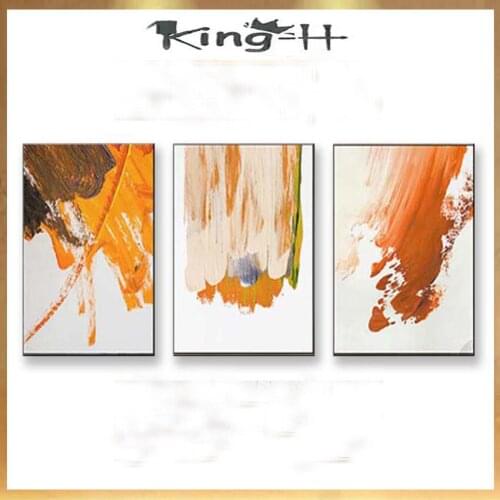 Pure Handmade Abstract Modern style oil painting on canvas 3 pieces combination gold fall landscape home wall decoration for