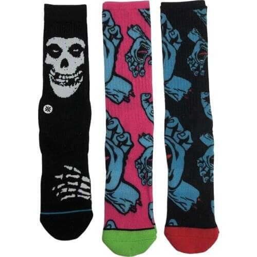Sports Basketball Socks New Fashion Skeleton Skateboard Socks Combed Cotton Wool Ring Street Trend New Style