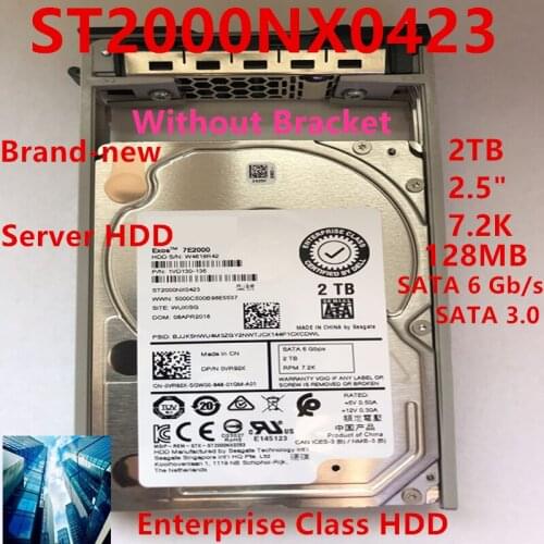 New HDD For Dell 2TB 2.5" 7.2K SATA 6 Gb/s 128MB 7200RPM For Internal HDD For Enterprise Class HDD For 0VR92X ST2000NX0423