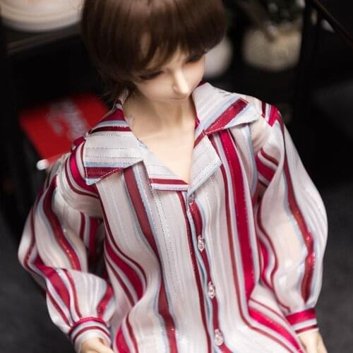 BJD doll clothes suitable for 1-3 1-4 uncle striped two-color shirts doll accessories
