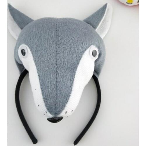 Kids Boy Animal Ear Headband Headwear Children Fox Wolf Cosplay Costume Birthday Party Props Gift Halloween Christmas