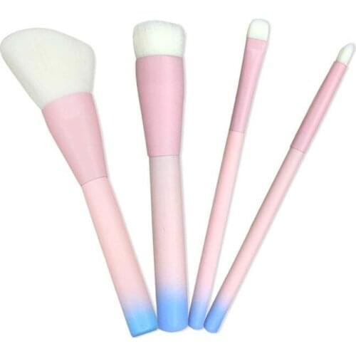 Professional soft white soft synthetic hair cosmetic brush 4pcs set big powder brushes for makeup