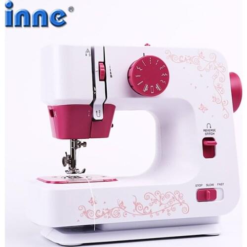 INNE Sewing Machine Mini Manual Portable Assistant Household Electrical Handheld Pedal Dual Speed Double Thread Multifunction