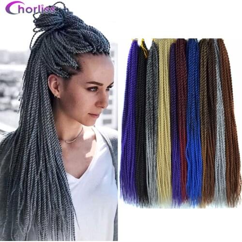 Chorliss 18" Synthetic Hair Extensions Senegalese Twist Braids Hair Crochet Braids Ombre Braiding Hair BlondeT613 30strands/pack