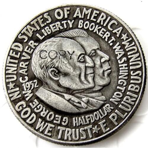 US 1952 Washington Commemorative Silver Plated Half dollar Copy Coins