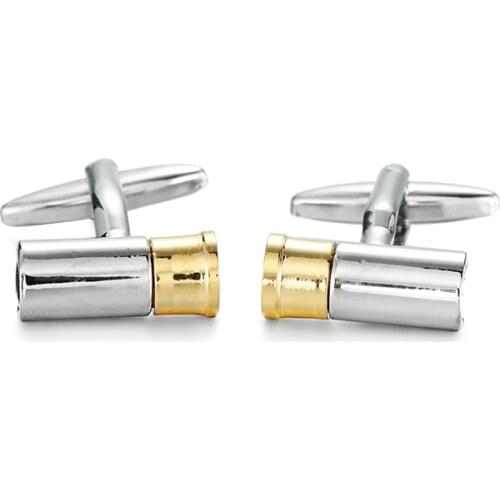High Quality French Smooth Golden bullet Cufflinks For Mens Shirt Brand suit Cuff Buttons Cuff Links Jewelry Christmas gift