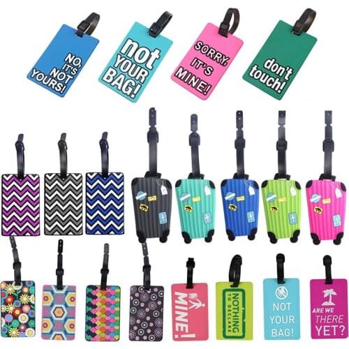 Candy Color Boarding Pass Suitcase Cartoon Luggage Tags Design Id Identifier Label Tag Address Holder Travel Bag Accessories New