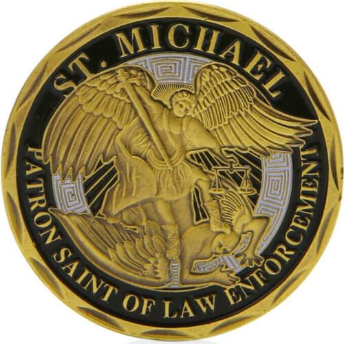 Michael Police Officer Badge Patron Saint Commemorative Challenge Coin Art Gifts