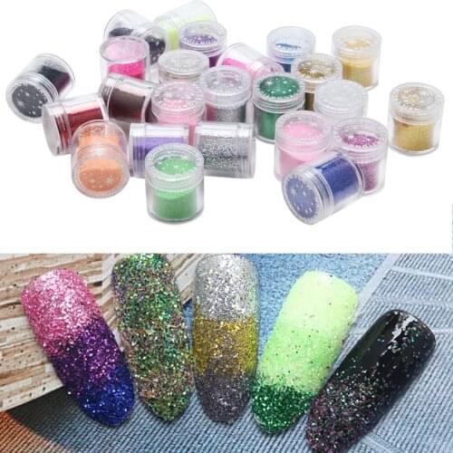 1g Sparkly Shining Nail Powder Glitter Colorful Nail Art Sequins Decoration Pigments Dust Sequins Glitter Loose Glitter