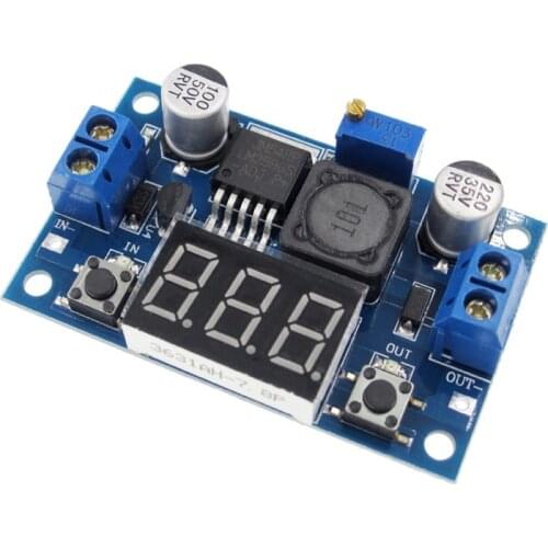 1pcs LM2596 DC 4.0~40 to 1.3-37V Adjustable Step-Down Power Module + LED Voltmeter DC/DC