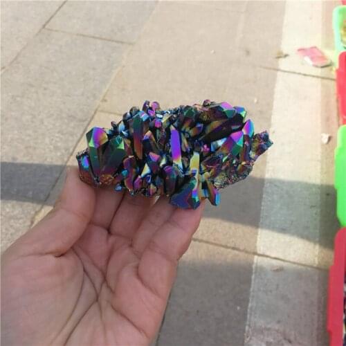 500g Wholesale Rainbow Aura Quartz Point Electroplated Crystal Cluster