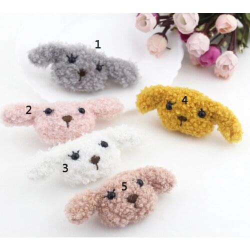 12pcs/lot sweet curly dog iron on patches DIY Childrens hair clips and diy beautiful clothes and shoes