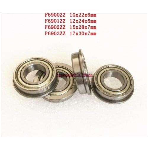 3-5pcs/Lot F6900ZZ / F6901ZZ / F6902ZZ / F6903ZZ Flange Thin Wall Deep Groove Ball Bearing