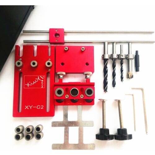 3 In 1 Woodworking Drill Guide Kit Locator Jig Puncher Portfolio for Furniture Fast Connecting Cam Fitting