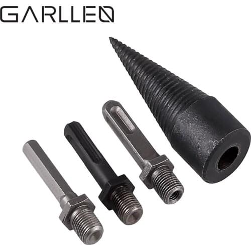 GARLLEN 4 pcs Firewood Drill Bit Log Wood Splitter Screw Splitting Cone Driver High Speed Steel Good Choice For Drilling Wood