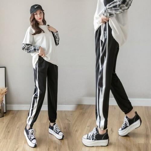 8319# Maternity Pants Spring Autumn Support Abdomen Elastic Waist Belly Support Pants Maternity Trousers