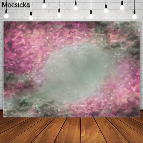 Fantasy Abstraction Backdrop for Birthday Painting Pink Flowers Photography Background Newborn Baby Portrait Photo Studio Props