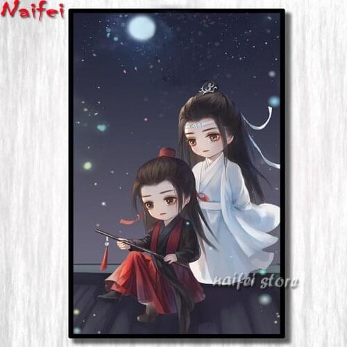 5D DIY Handmade Full Drill Diamond Painting Mo dao zu shi Cross-stitch Kits Diamond Mosaic Embroidery Anime Cartoon Home Decor