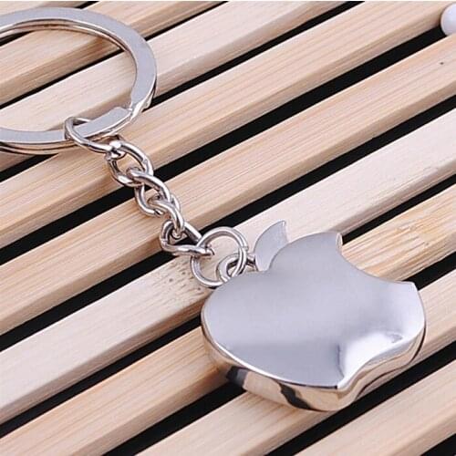 100pcs/lot fast delivery zinc alloy lovely apple keychain purse hanger Trinket car key ring for Birthday Party Small Gifts