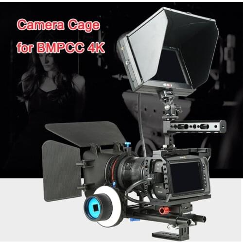 Viltrox Camera Cage for BMPCC 4K Blackmagic Pocket Cinema Camera Protective cage Hand Grip follow focus with 1/4'' 3/8'' Screw