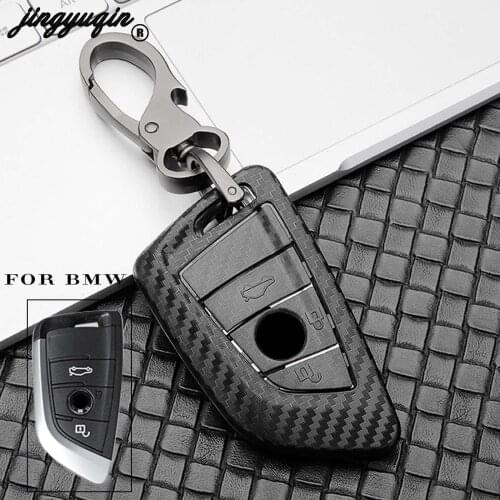 Jingyuqin Carbon Fiber Car Key Case Shell For BMW X5 F15 X6 F16 G30 7 1 2 5 Series G11 X1 X5 F48 218i