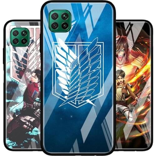 Attack On Titan Sign Tempered Glass Cover For Huawei P40 P30 P20 P10 P Smart Z Pro Plus Lite 2020 2021 Phone Case