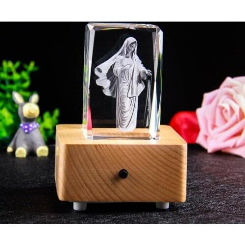 Efficacious HOME family Talisman- Religion Christianity Blessed Virgin Mary 3D Crystal Figurine statue -FREE SHIPPING