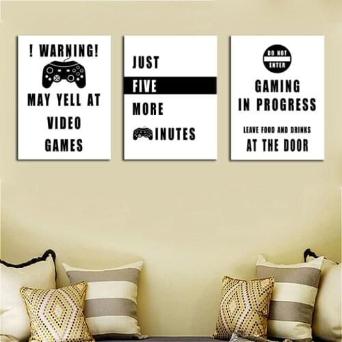 Gaming Wall Art Canvas Prints Picture Video Game Posters Game Room Decoration Art Pictures