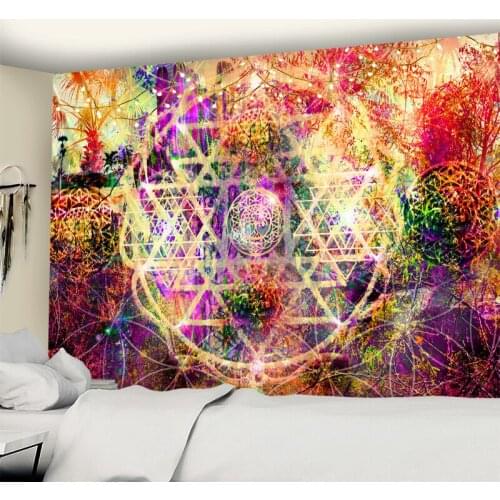 India Mandala Tapestry Wall Hanging Bohemia Psychedelic Hippie Night Moon Carpet Art Room Family Decor