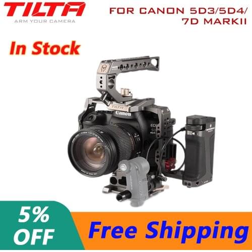 Tilta Canon 5D Cage For Gray 5D2 5D3 5D4 7D 5D Mark II III DSLR Rig Black Cage Side Focus Handle Smallrig