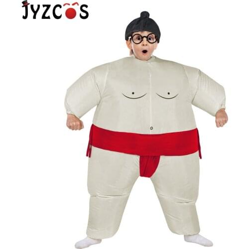 JYZCOS Halloween Purim Costume Inflatable Sumo Suit Sumo Wrestling Suit Kids Unisex Boys Girls Wrestler Fancy Dress Outfit