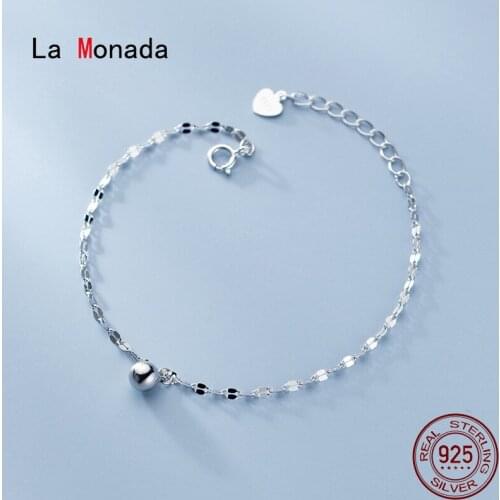 La Monada Bead Charm Bracelets For Women Silver 925 Sterling Silver Minimalist Chain Fine Real Silver 925 Jewelry Bracelet