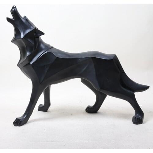 [MGT] Abstract Totem wolf dog Statue Sculpture Geometric Furnishing Home Decoration Accessories Modern Christmas Gifts Crafts