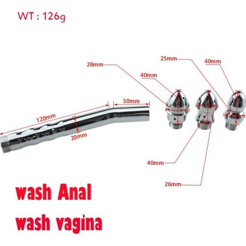 Aluminum Shower Enema Water Nozzle 3 Style Plug Head Enema Anal Cleaning vagina Cleaning Kit Sex Toys For Couples