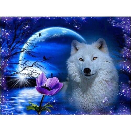 Animal Wolf DIY Cross Stitch Embroidery 11CT Kits Craft Needlework Set Cotton Thread Printed Canvas Home Decoration On Sell